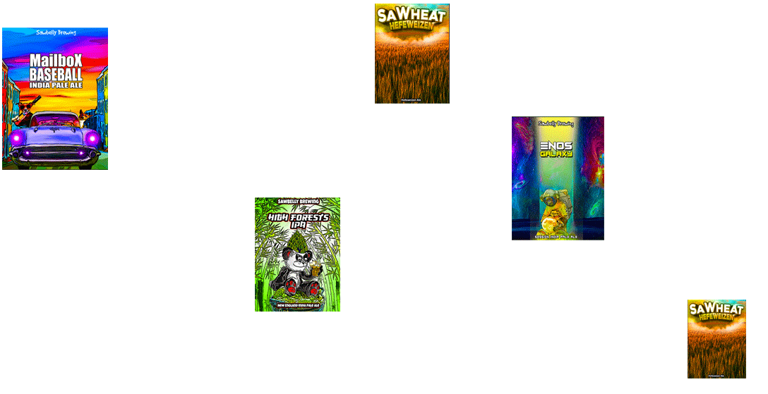 sawbelly brewing beer labels